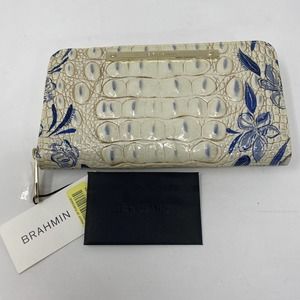 Brahmin Suri Wallet in Indigo Palaminto - Genuine Leather